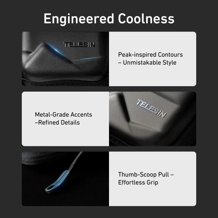 TELESIN Open Bottom PU Carrying Case for DJI Osmo 360 Camera Protective Pouch with Carabiner Clip - Case & Bags by TELESIN | Online Shopping UK | buy2fix