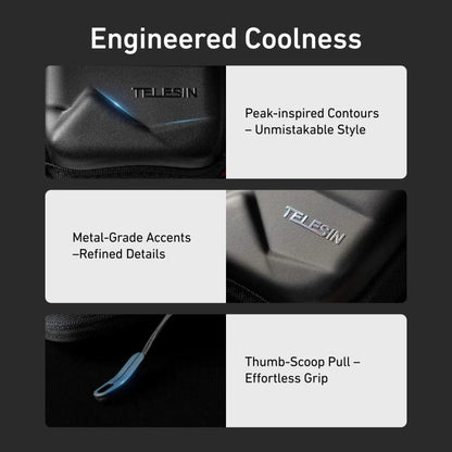 TELESIN Full-Coverage PU Carrying Case for DJI Osmo 360 Camera Protective Pouch with Carabiner Clip - Case & Bags by TELESIN | Online Shopping UK | buy2fix