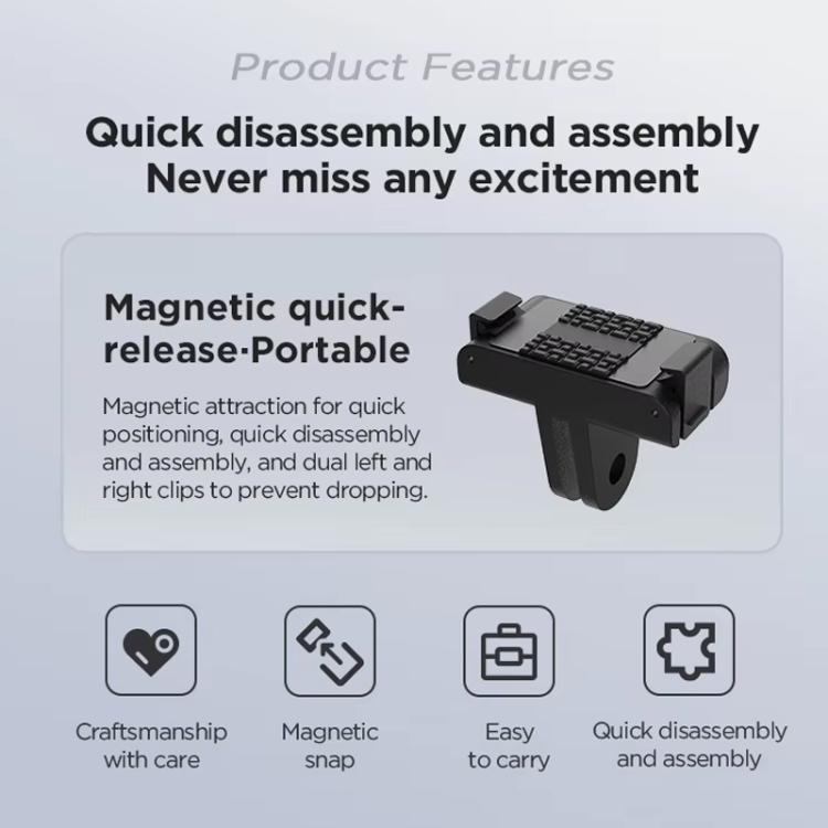 For DJI Osmo 360 CYNOVA Magnetic Quick-Release Base Adapter Camera Accessories(Black) - Mount & Holder by CYNOVA | Online Shopping UK | buy2fix