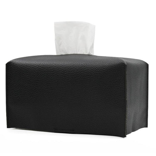 24x12.5x12.5cm Square Leather Paper Towel Box Paper Towel Bedroom Tissue Box(Black) - Tissue Boxes by buy2fix | Online Shopping UK | buy2fix