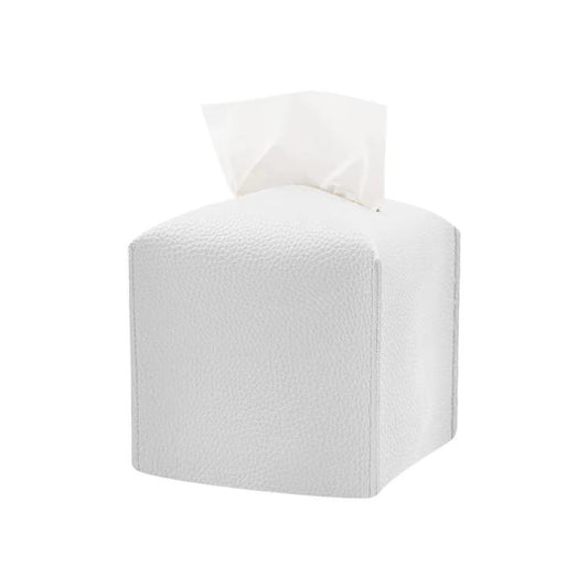 12.5x12.5x12cm Square Leather Paper Towel Box Paper Towel Bedroom Tissue Box(White) - Tissue Boxes by buy2fix | Online Shopping UK | buy2fix