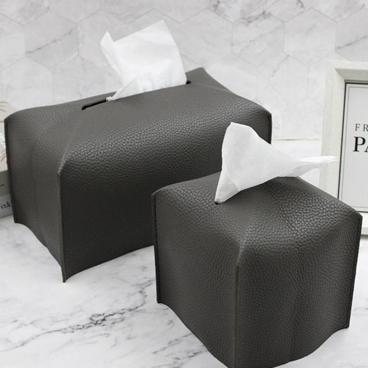 24x12.5x12.5cm Square Leather Paper Towel Box Paper Towel Bedroom Tissue Box(White) - Tissue Boxes by buy2fix | Online Shopping UK | buy2fix
