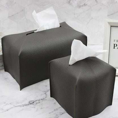 24x12.5x12.5cm Square Leather Paper Towel Box Paper Towel Bedroom Tissue Box(White) - Tissue Boxes by buy2fix | Online Shopping UK | buy2fix