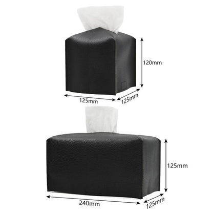 24x12.5x12.5cm Square Leather Paper Towel Box Paper Towel Bedroom Tissue Box(White) - Tissue Boxes by buy2fix | Online Shopping UK | buy2fix
