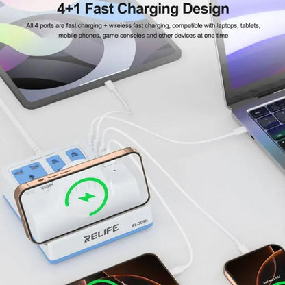RELIFE RL-309H 72W Smart Wireless Faet Charging Socket EU Plug - Extension Socket by RELIFE | Online Shopping UK | buy2fix
