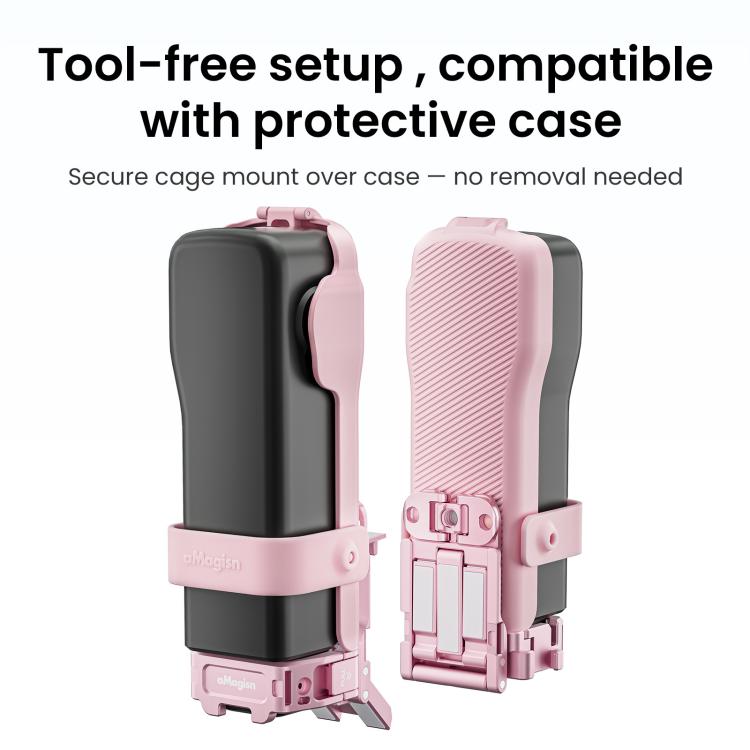 For DJI Pocket 3 aMagisn Mantis Extension Frame Magnetic Mount for Hands-Free Vlogging(Pink) - Mount & Holder by aMagisn | Online Shopping UK | buy2fix