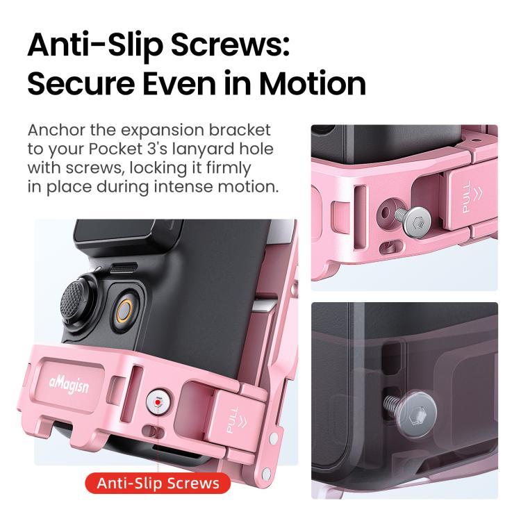 For DJI Pocket 3 aMagisn Mantis Extension Frame Magnetic Mount for Hands-Free Vlogging(Pink) - Mount & Holder by aMagisn | Online Shopping UK | buy2fix