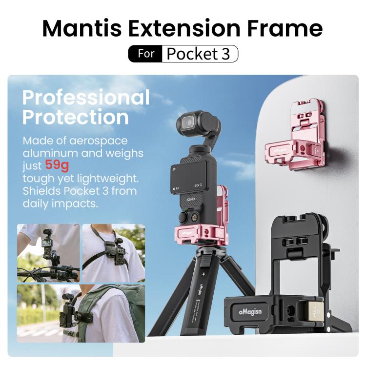 For DJI Pocket 3 aMagisn Mantis Extension Frame Magnetic Mount for Hands-Free Vlogging(Black) - Mount & Holder by aMagisn | Online Shopping UK | buy2fix