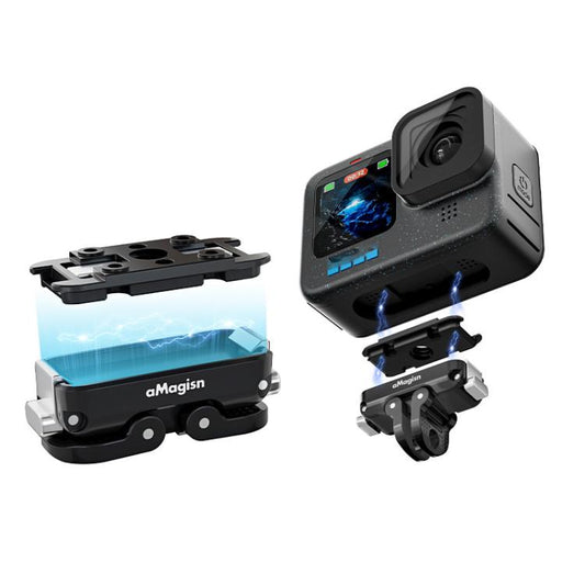 aMagisn Magnetic Quick Release Adapter for GoPro HERO13/12/11/10/9/8/11 Mini/MAX Separate Top Mount Plate - Connection Mount by aMagisn | Online Shopping UK | buy2fix