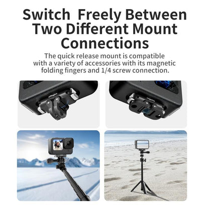 aMagisn Magnetic Quick Release Adapter for GoPro HERO13/12/11/10/9/8/11 Mini/MAX 2-in-1 Kit - Connection Mount by aMagisn | Online Shopping UK | buy2fix