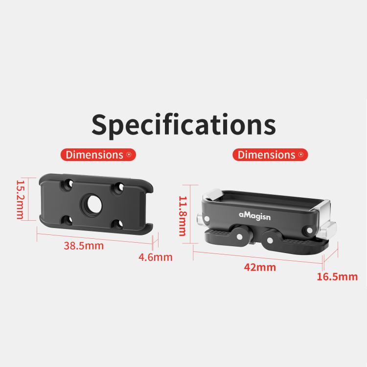 aMagisn Magnetic Quick Release Adapter for GoPro HERO13/12/11/10/9/8/11 Mini/MAX Separate Base Unit - Connection Mount by aMagisn | Online Shopping UK | buy2fix