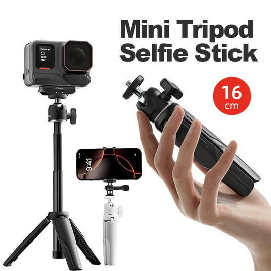 aMagisn Mini Tripod Selfie Stick with 360-degree Ball Head Adjustable Phone/Camera Mount for Travel, Vlogging & Live Streaming(Black) - Stand by aMagisn | Online Shopping UK | buy2fix