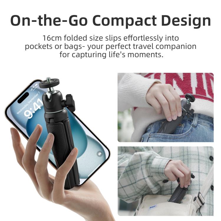 aMagisn Mini Tripod Selfie Stick with 360-degree Ball Head Adjustable Phone/Camera Mount for Travel, Vlogging & Live Streaming(White) - Stand by aMagisn | Online Shopping UK | buy2fix