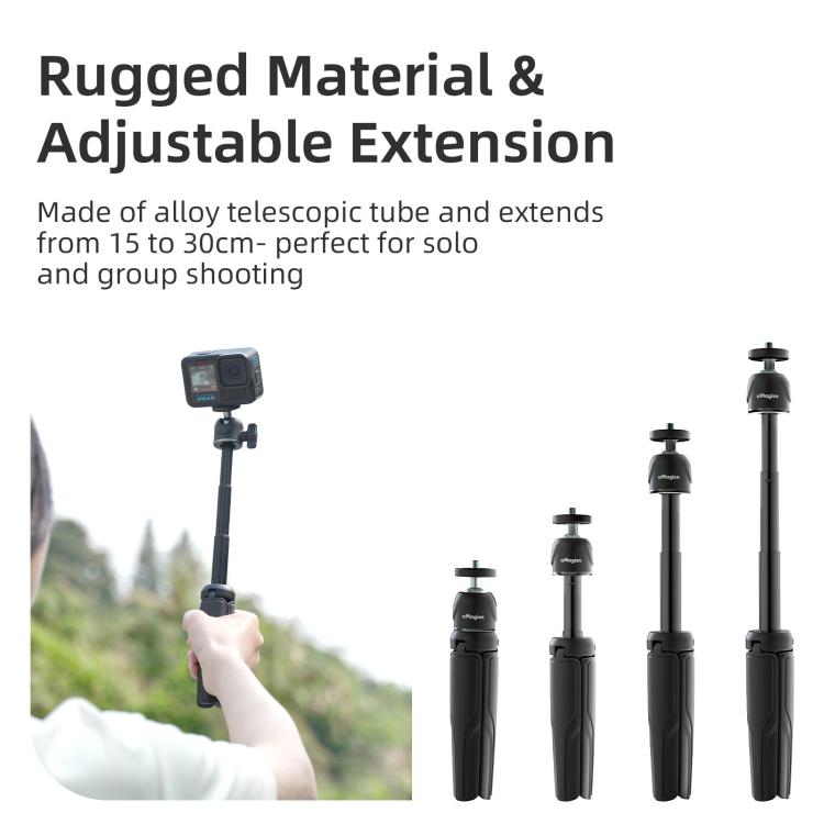 aMagisn Mini Tripod Selfie Stick with 360-degree Ball Head Adjustable Phone/Camera Mount for Travel, Vlogging & Live Streaming(Black) - Stand by aMagisn | Online Shopping UK | buy2fix