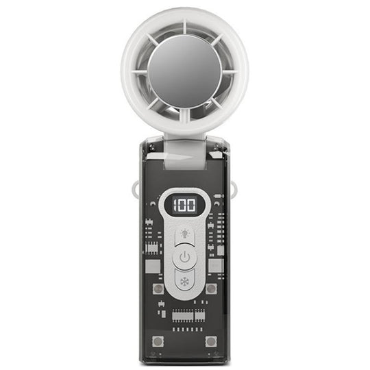 High Speed Folding Cooling Fan Powerful Semiconductor Handheld Turbine Fan(Transparent White)
