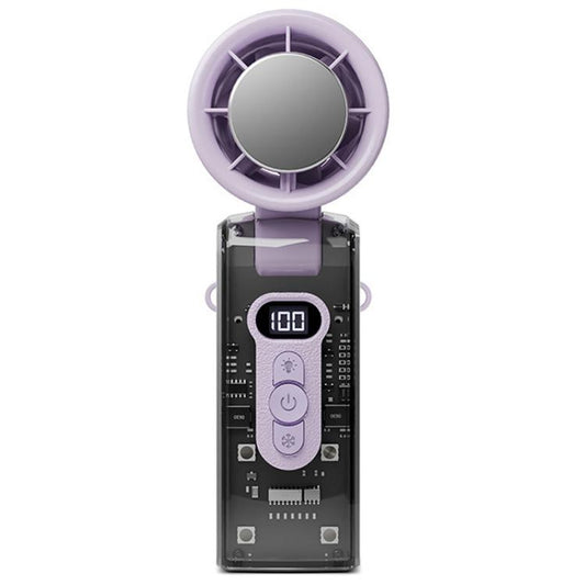 High Speed Folding Cooling Fan Powerful Semiconductor Handheld Turbine Fan(Transparent Purple) - Electric Fans by buy2fix | Online Shopping UK | buy2fix