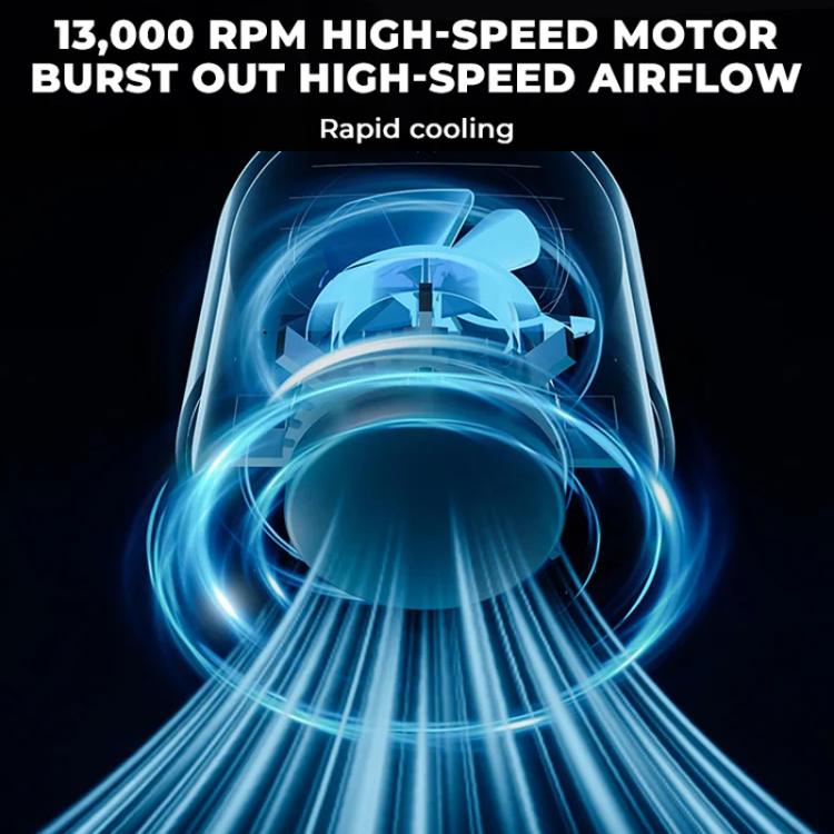 High Speed Folding Cooling Fan Powerful Semiconductor Handheld Turbine Fan(Transparent Black) - Electric Fans by buy2fix | Online Shopping UK | buy2fix