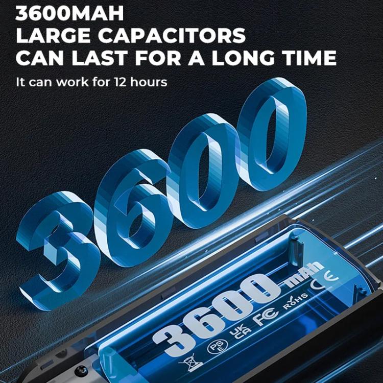 High Speed Folding Cooling Fan Powerful Semiconductor Handheld Turbine Fan(Transparent Black) - Electric Fans by buy2fix | Online Shopping UK | buy2fix