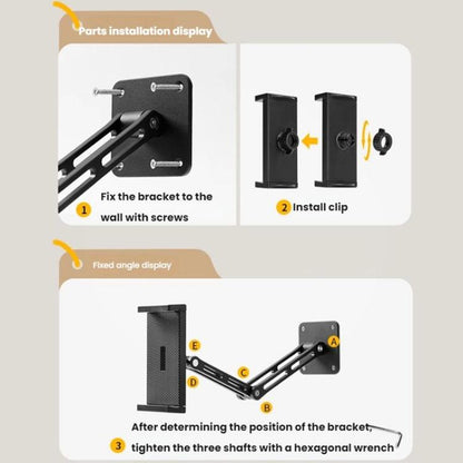 4-12.9 Inch Aluminum Alloy Rotating Cantilever Wall Mount For Phones And Tablets, Style: Short Version - Shower & Wall Mounts by buy2fix | Online Shopping UK | buy2fix