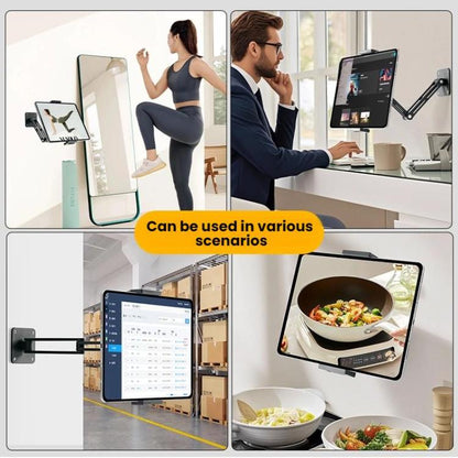 4-12.9 Inch Aluminum Alloy Rotating Cantilever Wall Mount For Phones And Tablets, Style: Long Version - Shower & Wall Mounts by buy2fix | Online Shopping UK | buy2fix