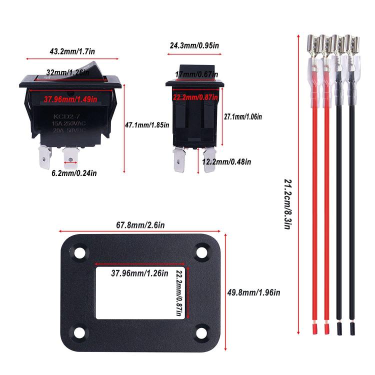 4 Pin DPDT 20A/12V DC Panel Rocker Toggle Switch, Specification: KCD2-7 - Car Switches by buy2fix | Online Shopping UK | buy2fix