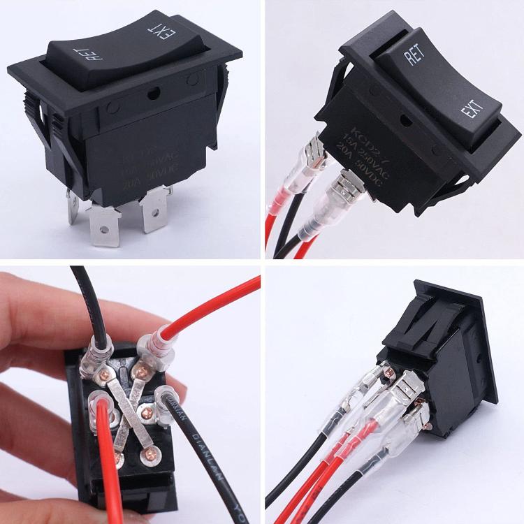 4 Pin DPDT 20A/12V DC Panel Rocker Toggle Switch, Specification: Jumper Wires - Car Switches by buy2fix | Online Shopping UK | buy2fix