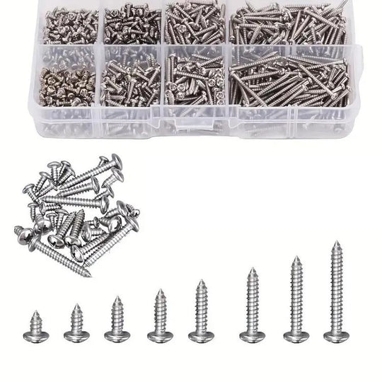 800pcs /Set Metric M2 Carbon Steel Phillips Self-Drilling Screw Kit(Round Head)
