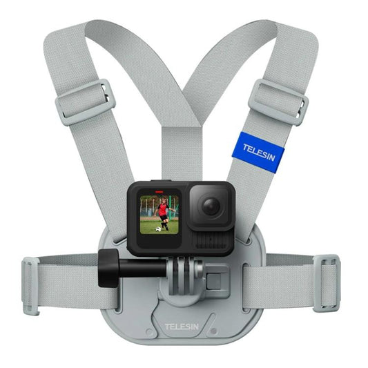 TELESIN S2-CGP-01GY Universal Action Camera Chest Belt Bracket Quick Release Chest Strap Mount(Gray) - Chest Belt by TELESIN | Online Shopping UK | buy2fix