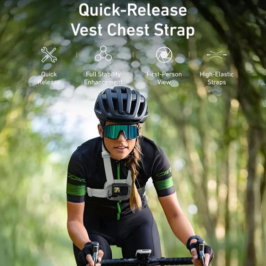 TELESIN S2-CGP-01GY Universal Action Camera Chest Belt Bracket Quick Release Chest Strap Mount(Gray) - Chest Belt by TELESIN | Online Shopping UK | buy2fix