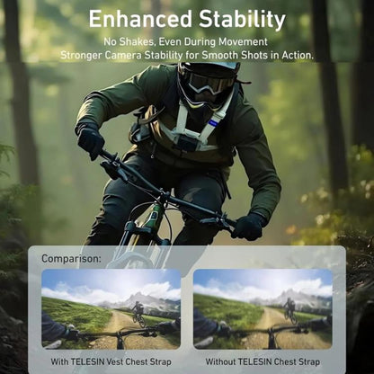 TELESIN S2-CGP-01GY Universal Action Camera Chest Belt Bracket Quick Release Chest Strap Mount(Gray) - Chest Belt by TELESIN | Online Shopping UK | buy2fix