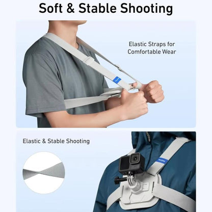 TELESIN S2-CGP-01GY Universal Action Camera Chest Belt Bracket Quick Release Chest Strap Mount(Gray) - Chest Belt by TELESIN | Online Shopping UK | buy2fix
