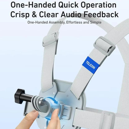 TELESIN S2-CGP-01GY Universal Action Camera Chest Belt Bracket Quick Release Chest Strap Mount(Gray) - Chest Belt by TELESIN | Online Shopping UK | buy2fix