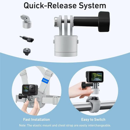 TELESIN S2-CGP-01GY Universal Action Camera Chest Belt Bracket Quick Release Chest Strap Mount(Gray) - Chest Belt by TELESIN | Online Shopping UK | buy2fix