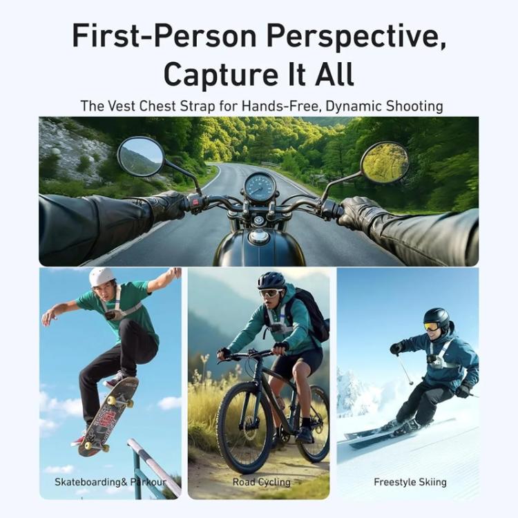 TELESIN S2-CGP-01GY Universal Action Camera Chest Belt Bracket Quick Release Chest Strap Mount(Gray) - Chest Belt by TELESIN | Online Shopping UK | buy2fix