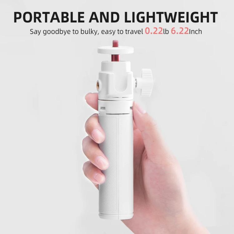 Flymile 15.8-30.8cm Tripod Selfie Stick for Action Cameras With 360-degree Adjustable Ball Head & Cold Shoe(White) - Extendable Pole by Flymile | Online Shopping UK | buy2fix