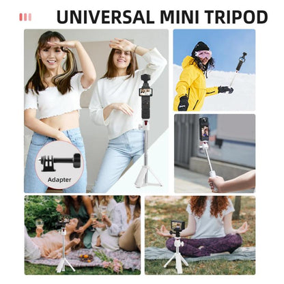 Flymile 15.8-30.8cm Tripod Selfie Stick for Action Cameras With 360-degree Adjustable Ball Head & Cold Shoe(White) - Extendable Pole by Flymile | Online Shopping UK | buy2fix