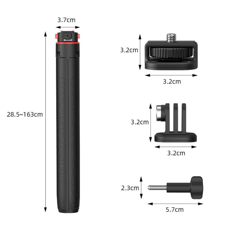 Flymile 1.63m Magnetic Quick-Release Tripod Selfie Stick for Action Cameras for Vlogging, Outdoor Sports(Black) - Portable Mini Tripod by Flymile | Online Shopping UK | buy2fix