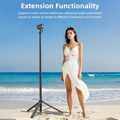 Flymile 1.63m Magnetic Quick-Release Tripod Selfie Stick for Action Cameras for Vlogging, Outdoor Sports(Black) - Portable Mini Tripod by Flymile | Online Shopping UK | buy2fix