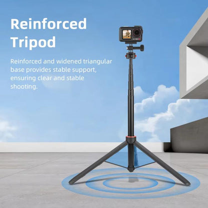 Flymile 1.63m Magnetic Quick-Release Tripod Selfie Stick for Action Cameras for Vlogging, Outdoor Sports(Black) - Portable Mini Tripod by Flymile | Online Shopping UK | buy2fix