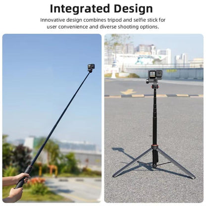 Flymile 1.63m Magnetic Quick-Release Tripod Selfie Stick for Action Cameras for Vlogging, Outdoor Sports(Black) - Portable Mini Tripod by Flymile | Online Shopping UK | buy2fix