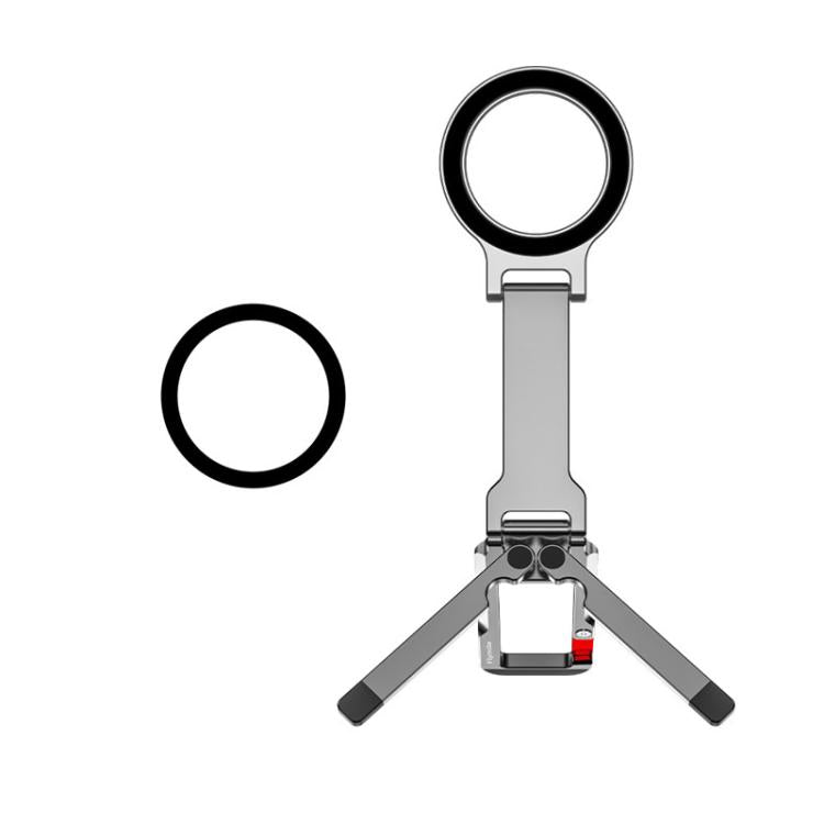 Flymile Magnetic Carabiner Design Phone Tripod Foldable Desktop Phone Mount With 1/4-Inch Screw(Metal Color) - Desktop Holder by Flymile | Online Shopping UK | buy2fix