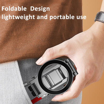 Flymile Magnetic Carabiner Design Phone Tripod Foldable Desktop Phone Mount With 1/4-Inch Screw(Metal Color) - Desktop Holder by Flymile | Online Shopping UK | buy2fix