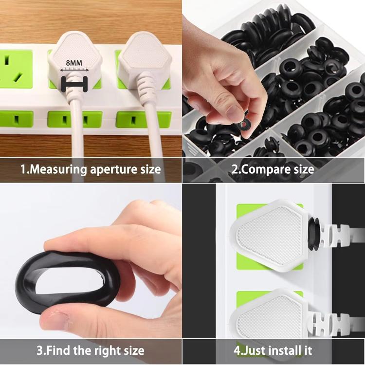 260pcs /Set Double-Sided O-Ring Rubber Sealing Waterproof Conduit Rings(Black) - Others by buy2fix | Online Shopping UK | buy2fix