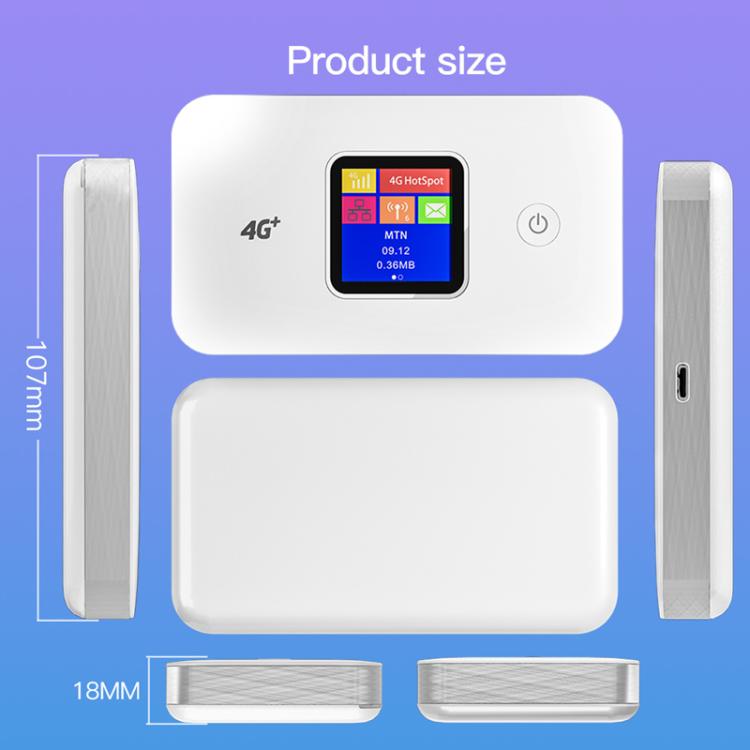 MF801 4G CAT7 Dual Band Portable WIFI LTE 300M Wireless Plug-in Router Color Screen MIFI Mobile Hotspot(Gray) - 4G Mobile Wifi by buy2fix | Online Shopping UK | buy2fix