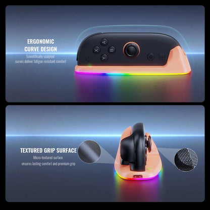 For Nintendo Switch 2 JYS Controller Mouse Magnetic Dock With Ambient Lighting(Black) - Gamepads by JYS | Online Shopping UK | buy2fix