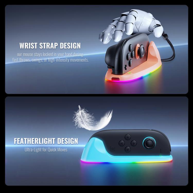 For Nintendo Switch 2 JYS Controller Mouse Magnetic Dock With Ambient Lighting(Black) - Gamepads by JYS | Online Shopping UK | buy2fix