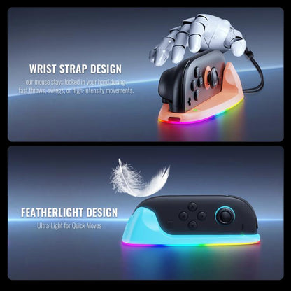 For Nintendo Switch 2 JYS Controller Mouse Magnetic Dock With Ambient Lighting(Black) - Gamepads by JYS | Online Shopping UK | buy2fix