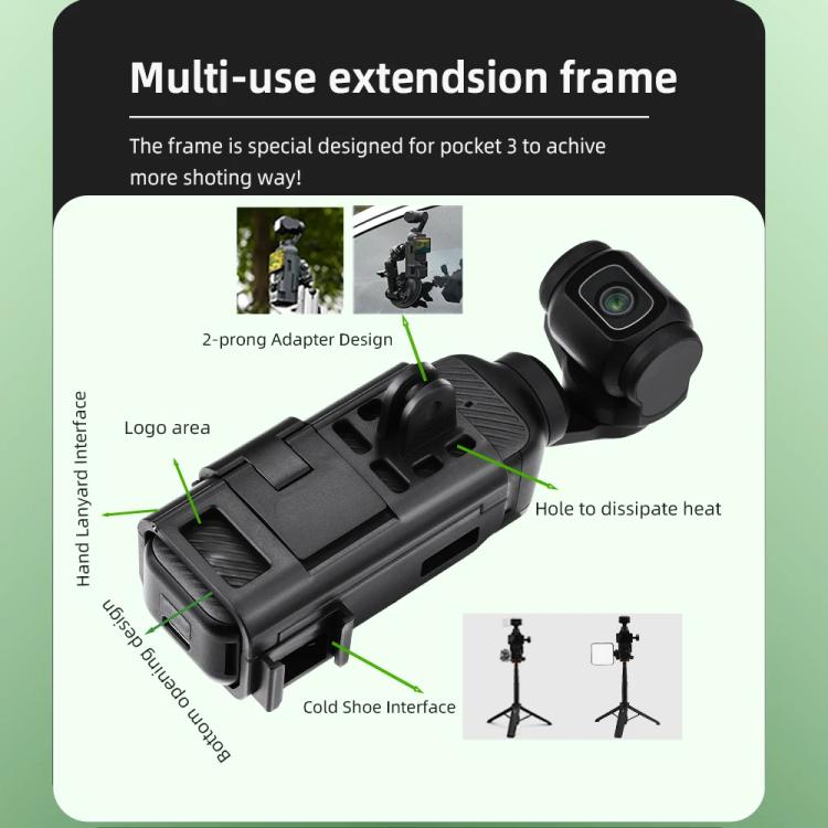 For DJI Osmo Pocket 3 Flymile Multi-Purpose Adapter Frame Expandable Mount(Black) - Mount & Holder by Flymile | Online Shopping UK | buy2fix