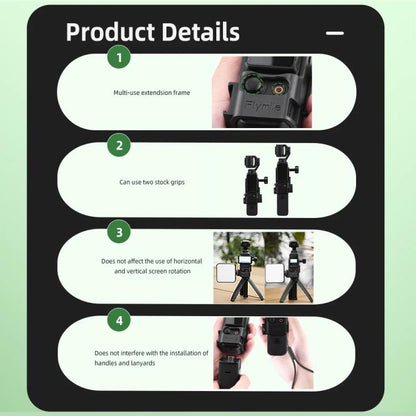 For DJI Osmo Pocket 3 Flymile Multi-Purpose Adapter Frame Expandable Mount(Black) - Mount & Holder by Flymile | Online Shopping UK | buy2fix