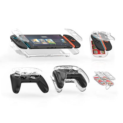For Nintendo Switch 2 JYS 5-in-1 Crystal Case Full Protection Set Includes Console Shell, Joy-con & Pro Controller Cover, Faceplate, Game Cartridge Case - Cases by JYS | Online Shopping UK | buy2fix
